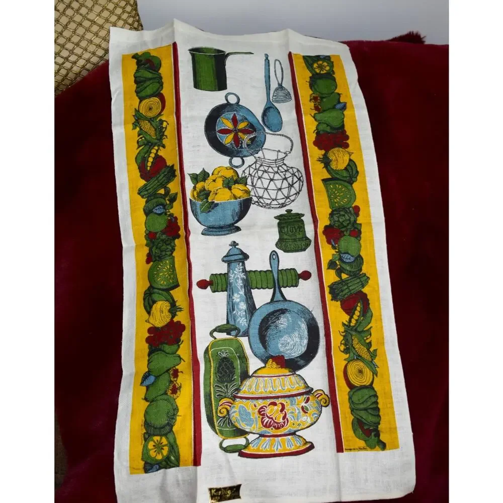 Vtg Kay Dee Linen Towel 17.5x30